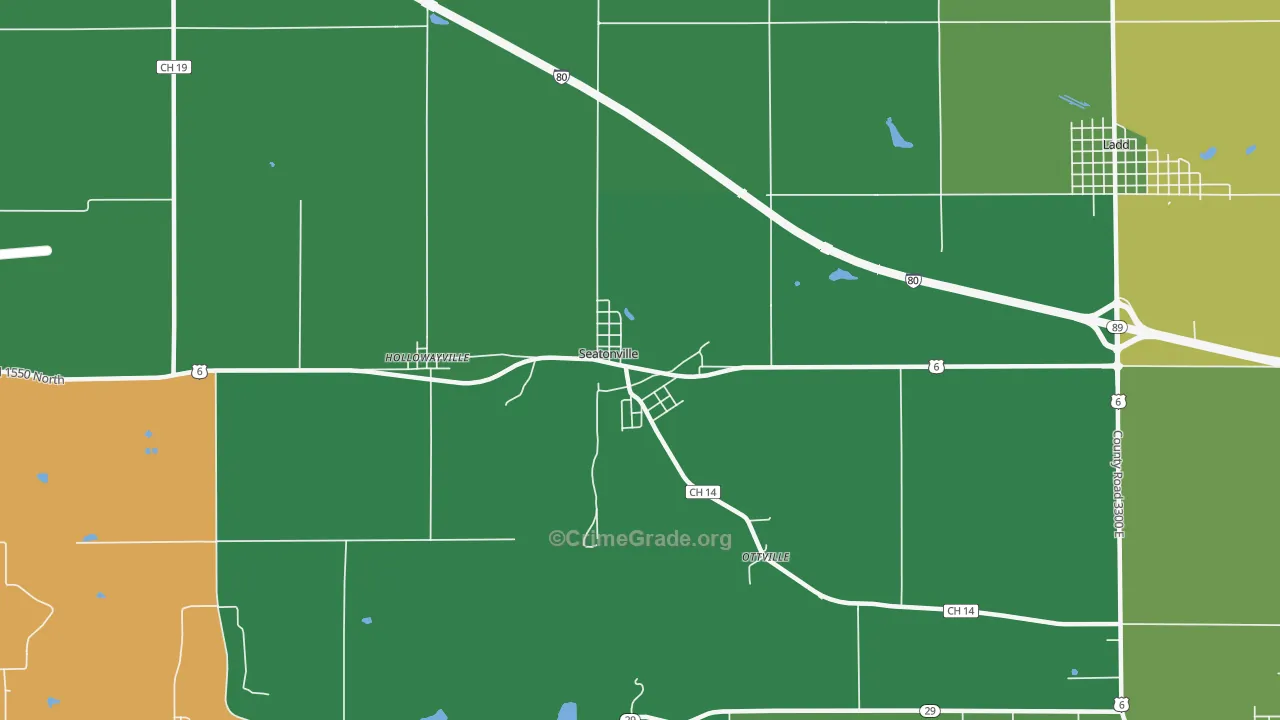 Seatonville, IL Map of Assault Rates