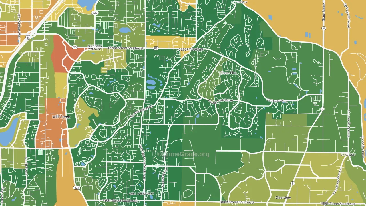 Seattle Hill-Silver Firs, Silver Firs, WA Map of Assault Rates