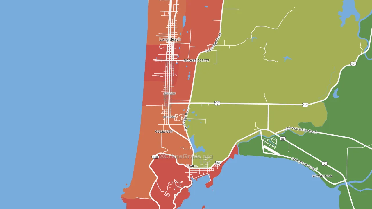 Seaview, WA Map of Assault Rates