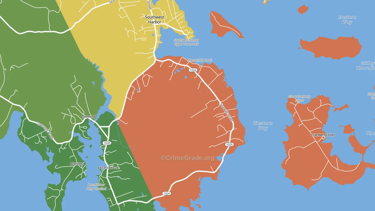 Seawall, ME Map of Assault Rates