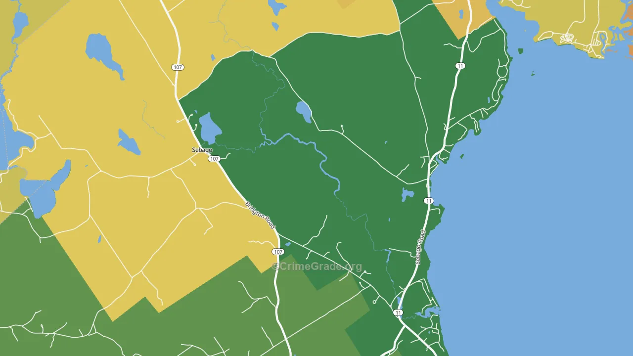 Sebago, ME Map of Assault Rates