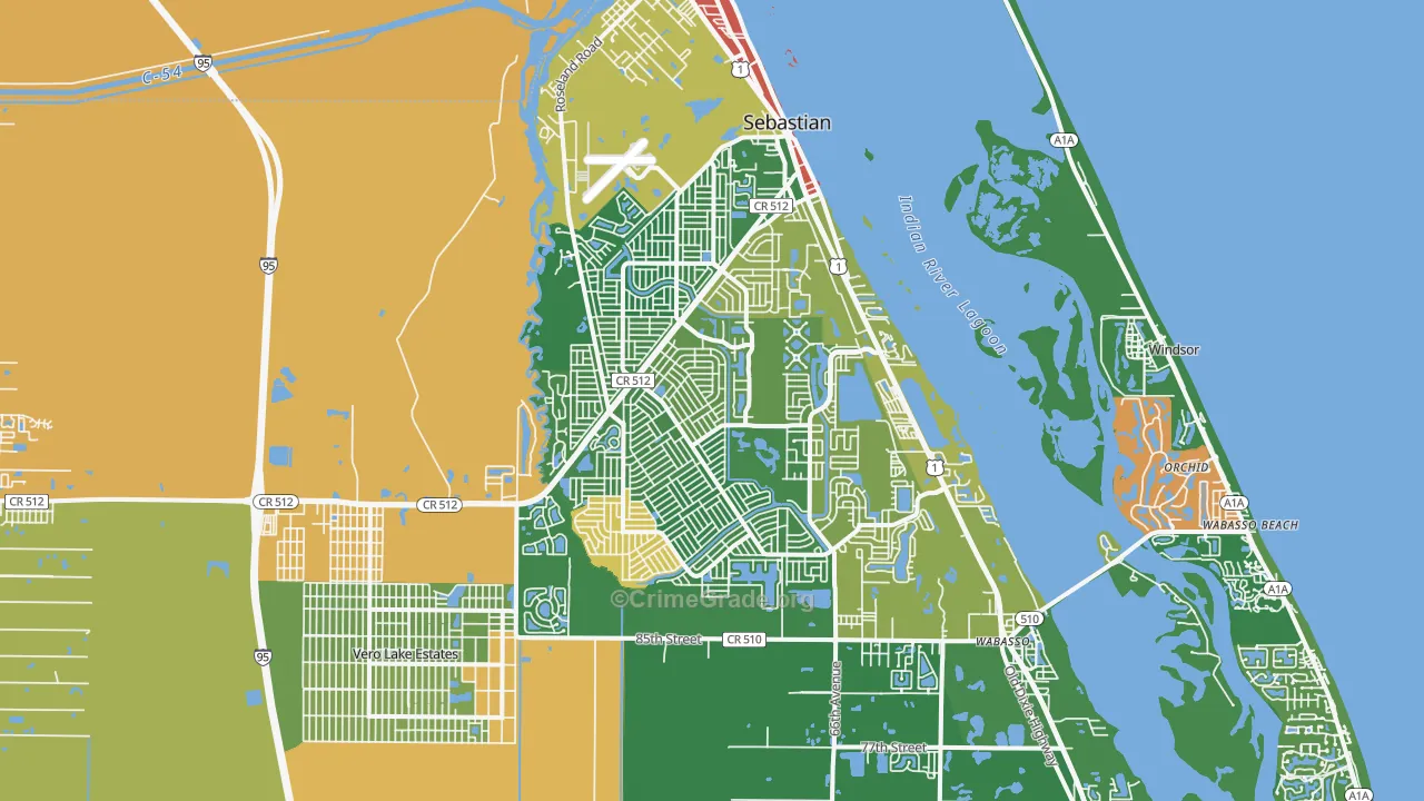 Sebastian, FL Map of Assault Rates