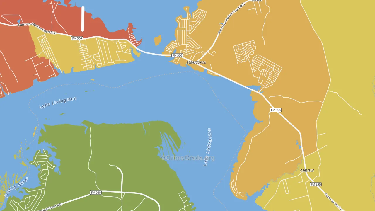 Sebastopol, TX Map of Assault Rates