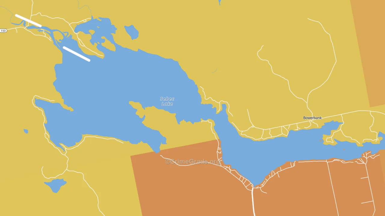 Sebec Lake, ME Map of Assault Rates