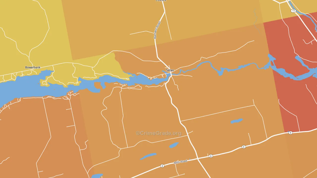 Sebec, ME Map of Assault Rates