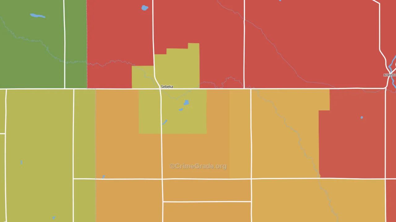 Sebeka, MN Map of Assault Rates