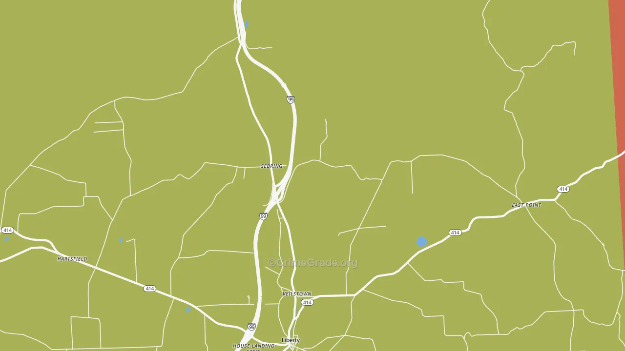 Sebring, PA Map of Assault Rates