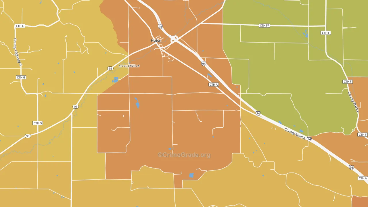 Sechlerville, WI Map of Assault Rates