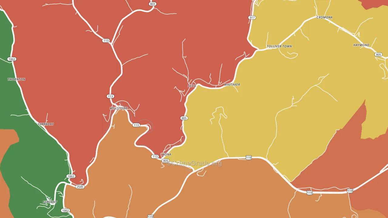 Seco, KY Map of Assault Rates