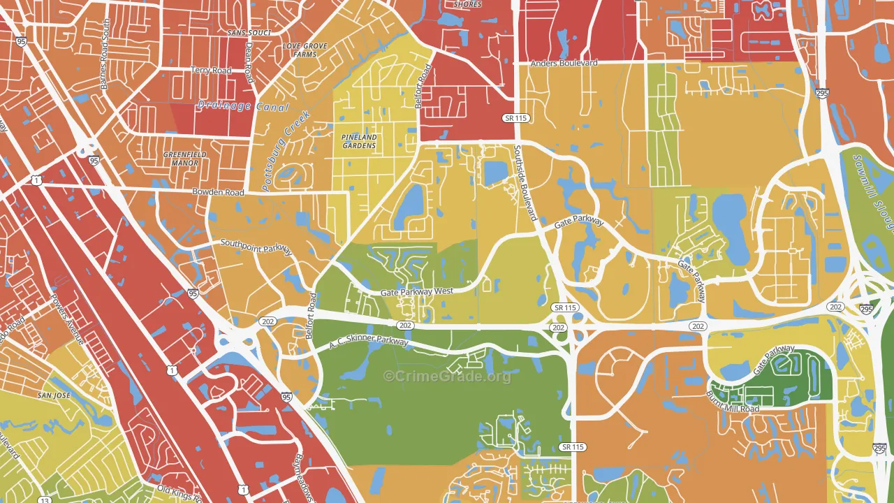 Secret Cove, Jacksonville, FL Map of Assault Rates