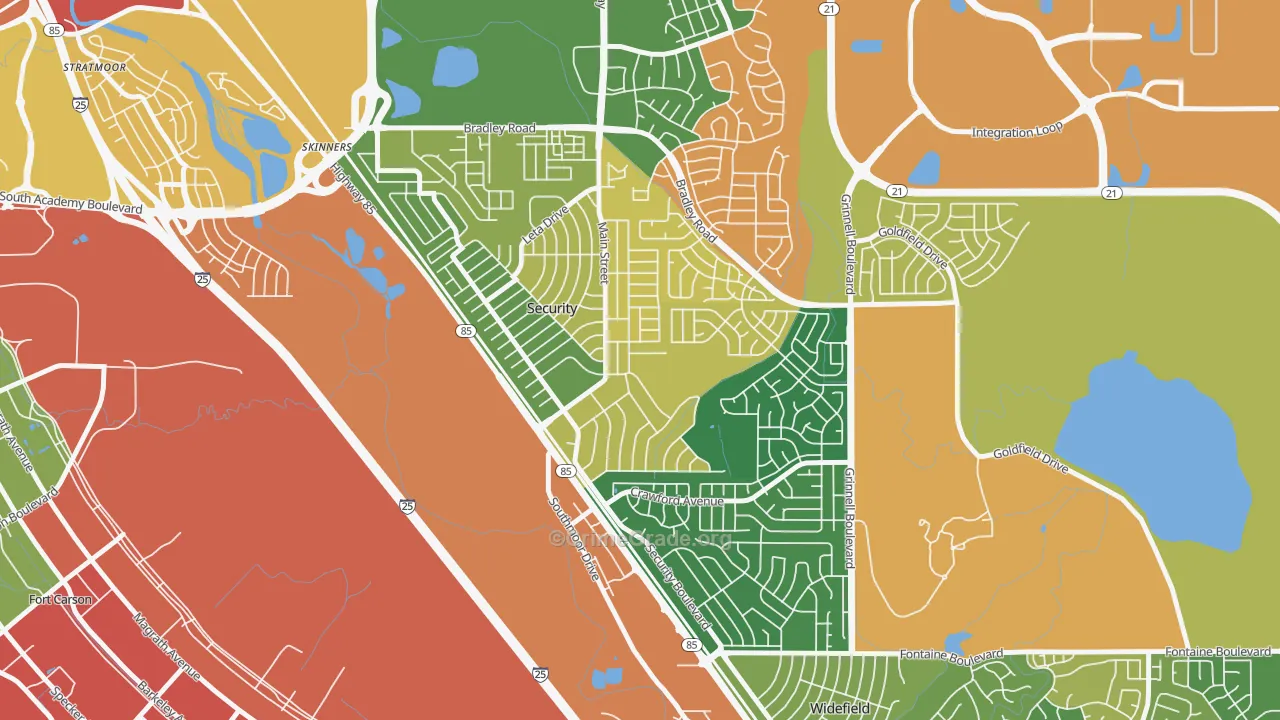 Security, Security-Widefield, CO Map of Assault Rates