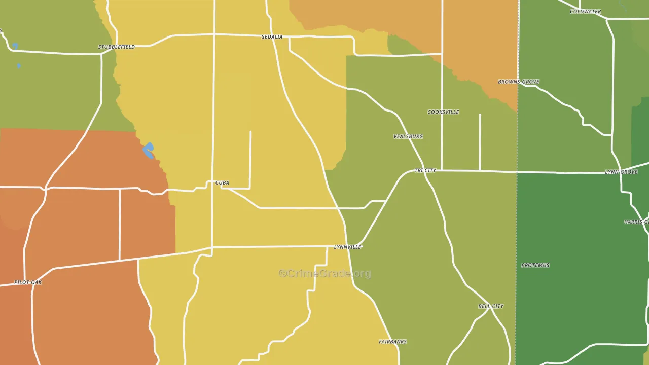 Sedalia, KY Map of Assault Rates