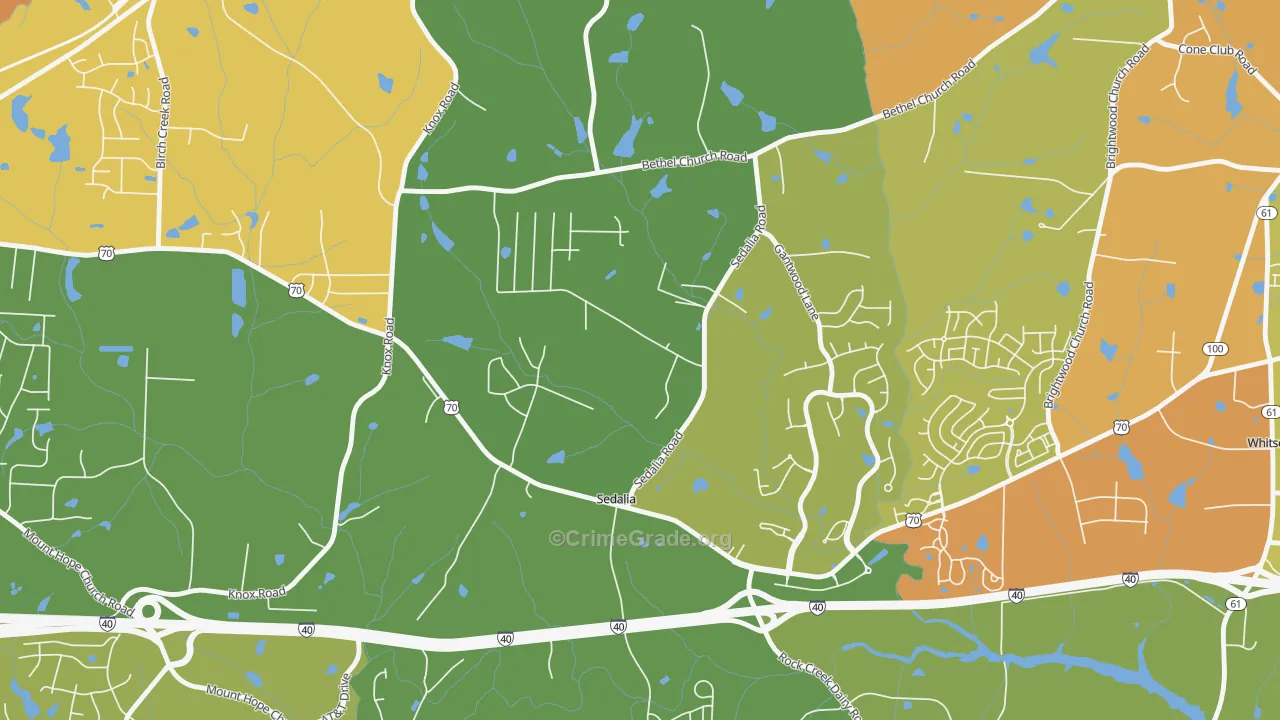 Sedalia, NC Map of Assault Rates