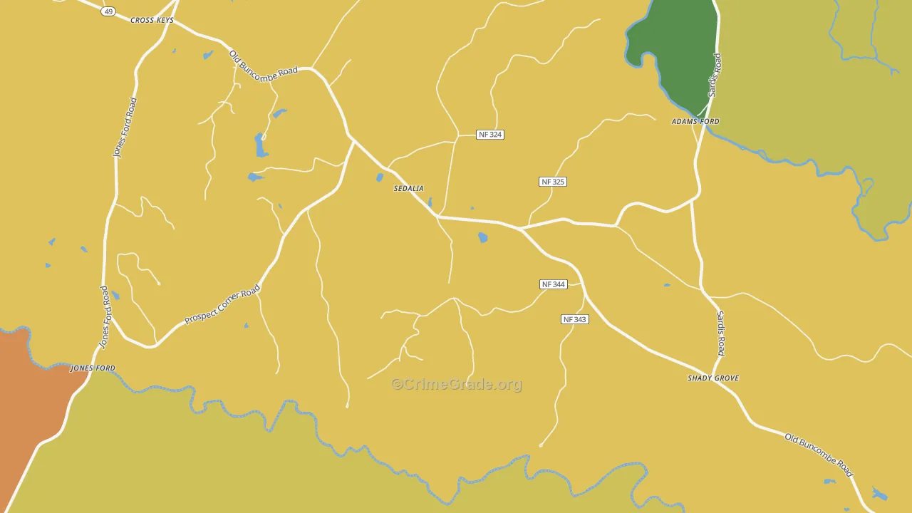 Sedalia, SC Map of Assault Rates