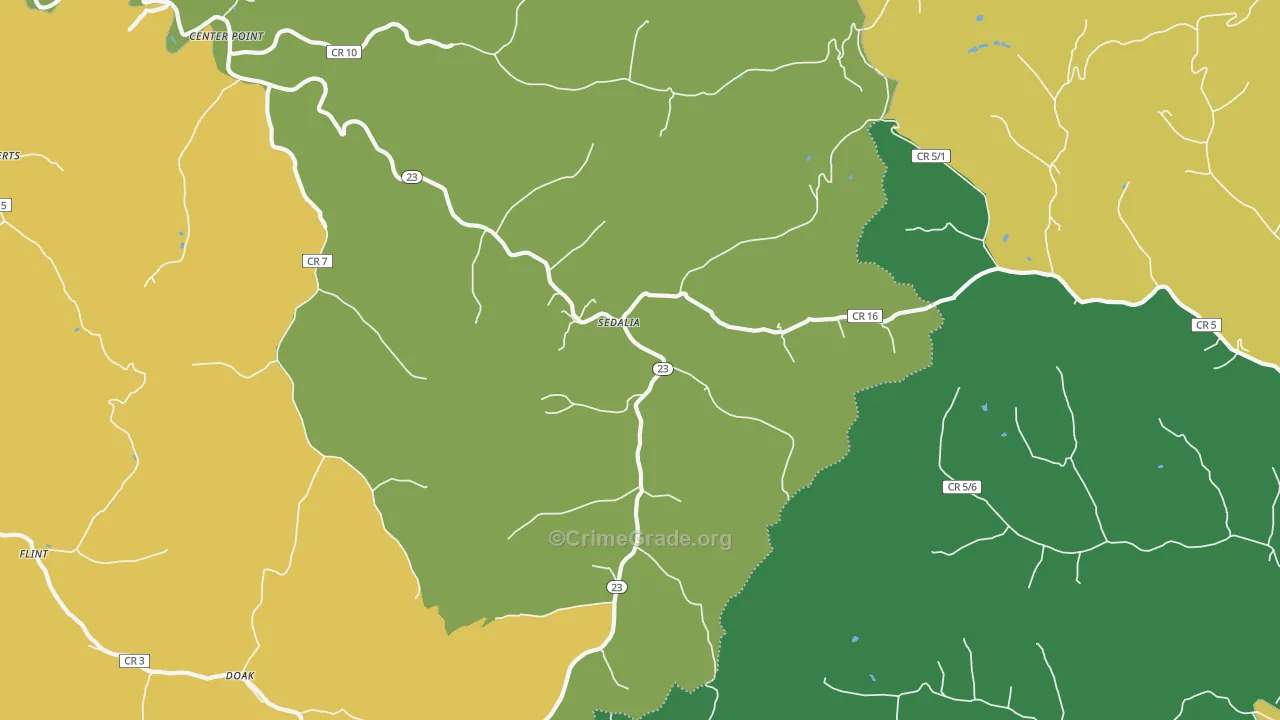 Sedalia, WV Map of Assault Rates