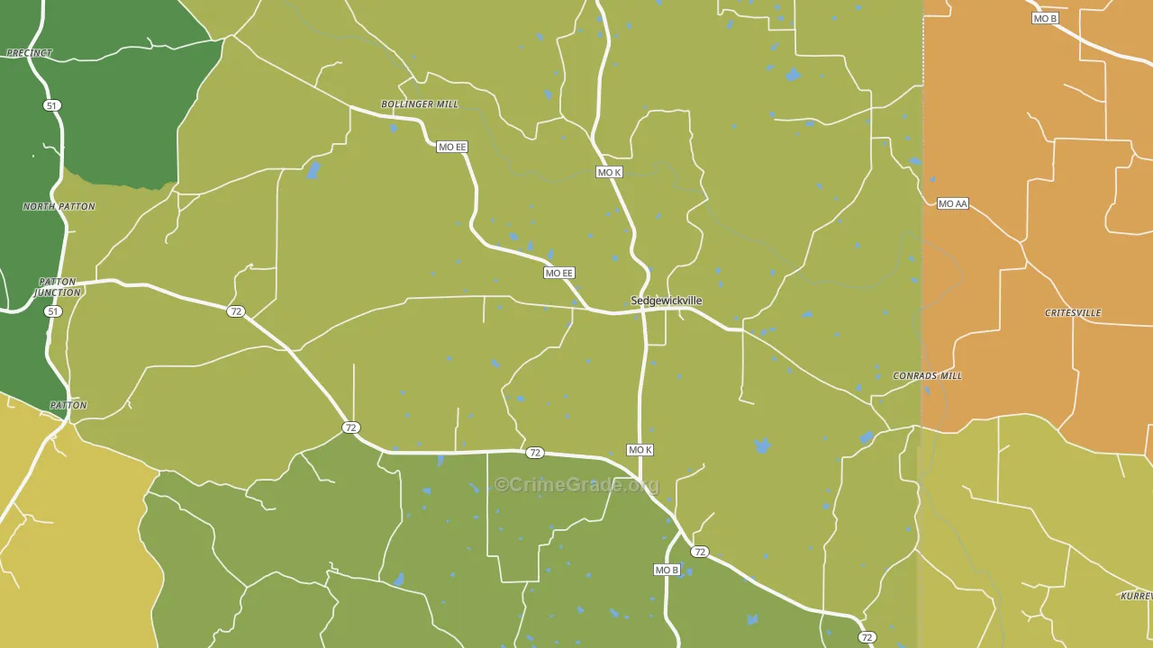 Sedgewickville, MO Map of Assault Rates