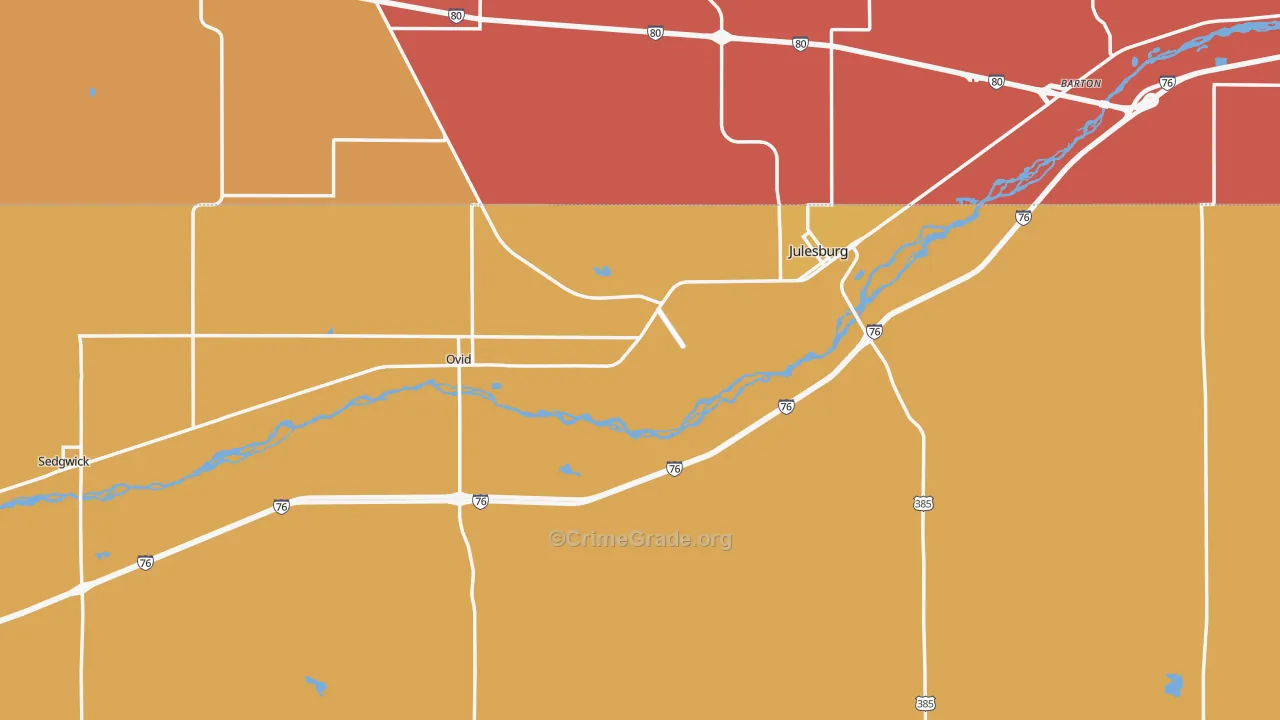 Sedgwick County, CO Map of Assault Rates
