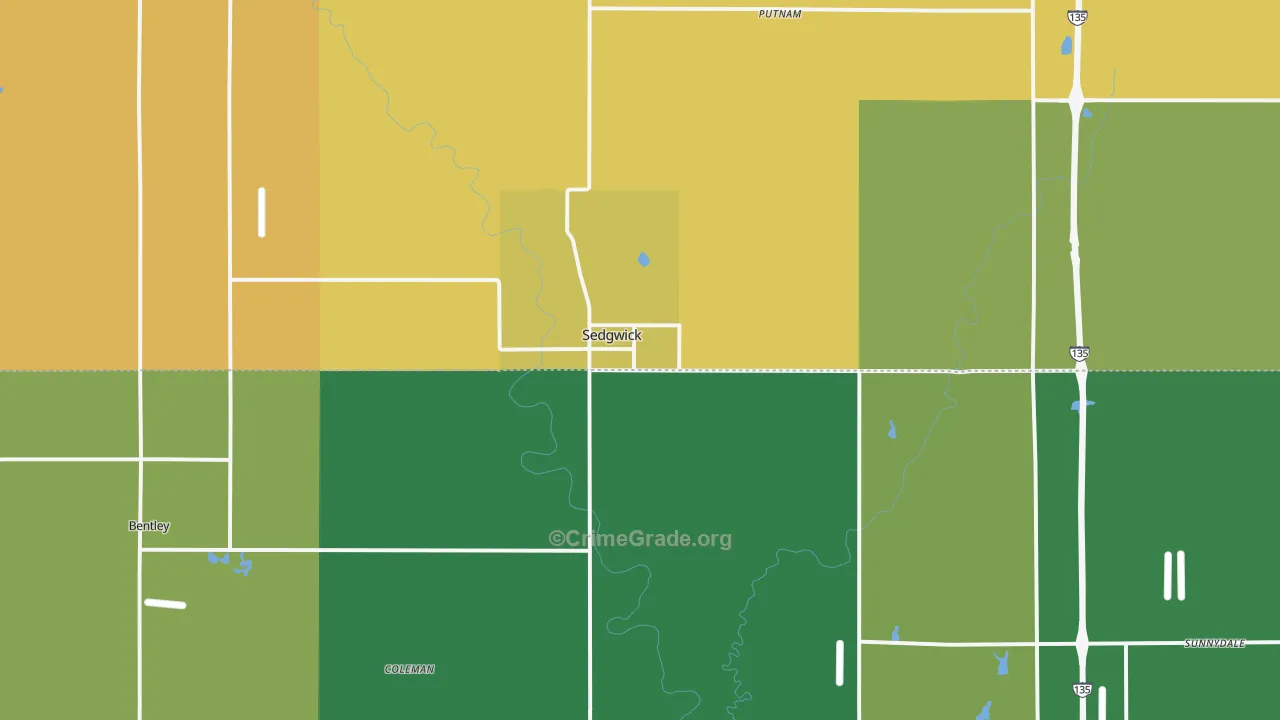Sedgwick, KS Map of Assault Rates