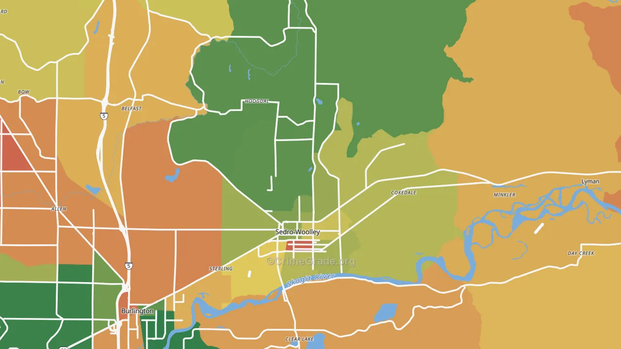 Sedro-Woolley, WA Map of Assault Rates