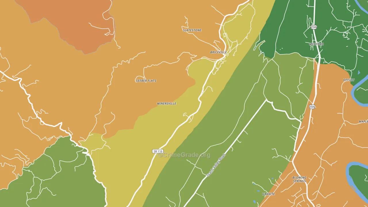 Seeber Flats, TN Map of Assault Rates