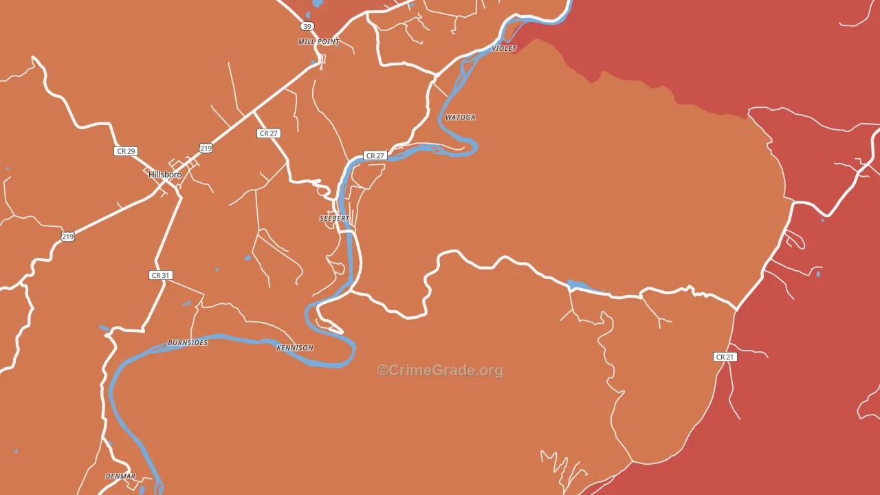 Seebert, WV Map of Assault Rates
