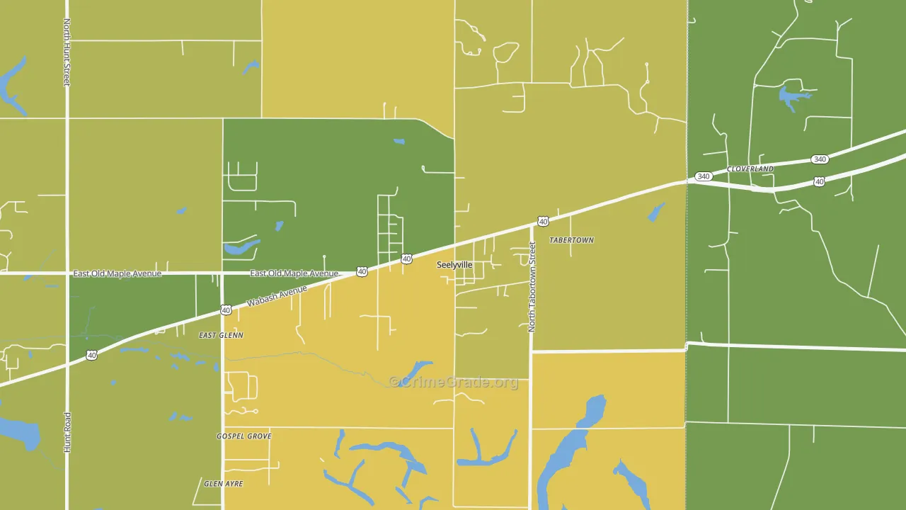 Seelyville, IN Map of Assault Rates