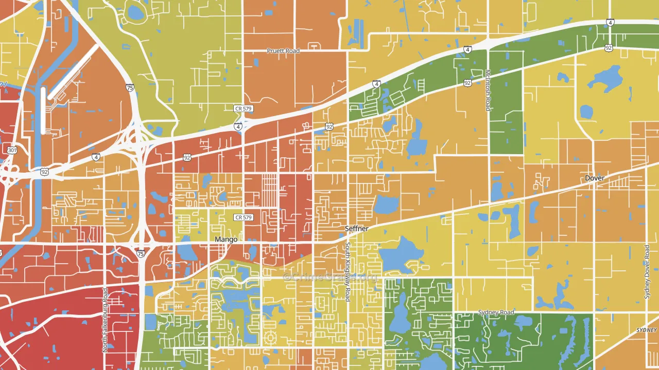Seffner, FL Map of Assault Rates