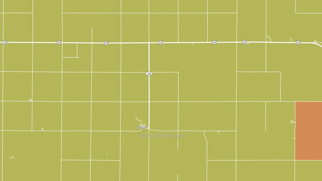 Seguin, KS Map of Assault Rates
