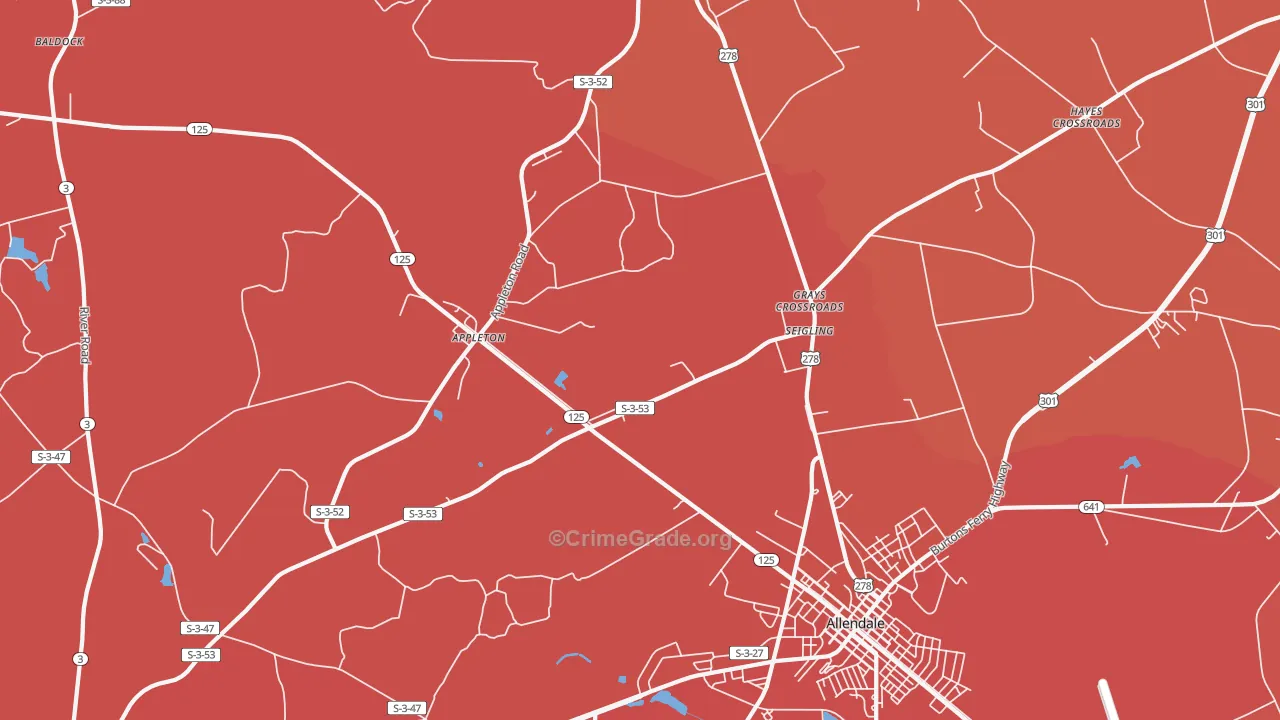 Seigling, SC Map of Assault Rates
