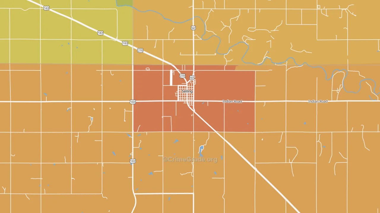 Seiling, OK Map of Assault Rates