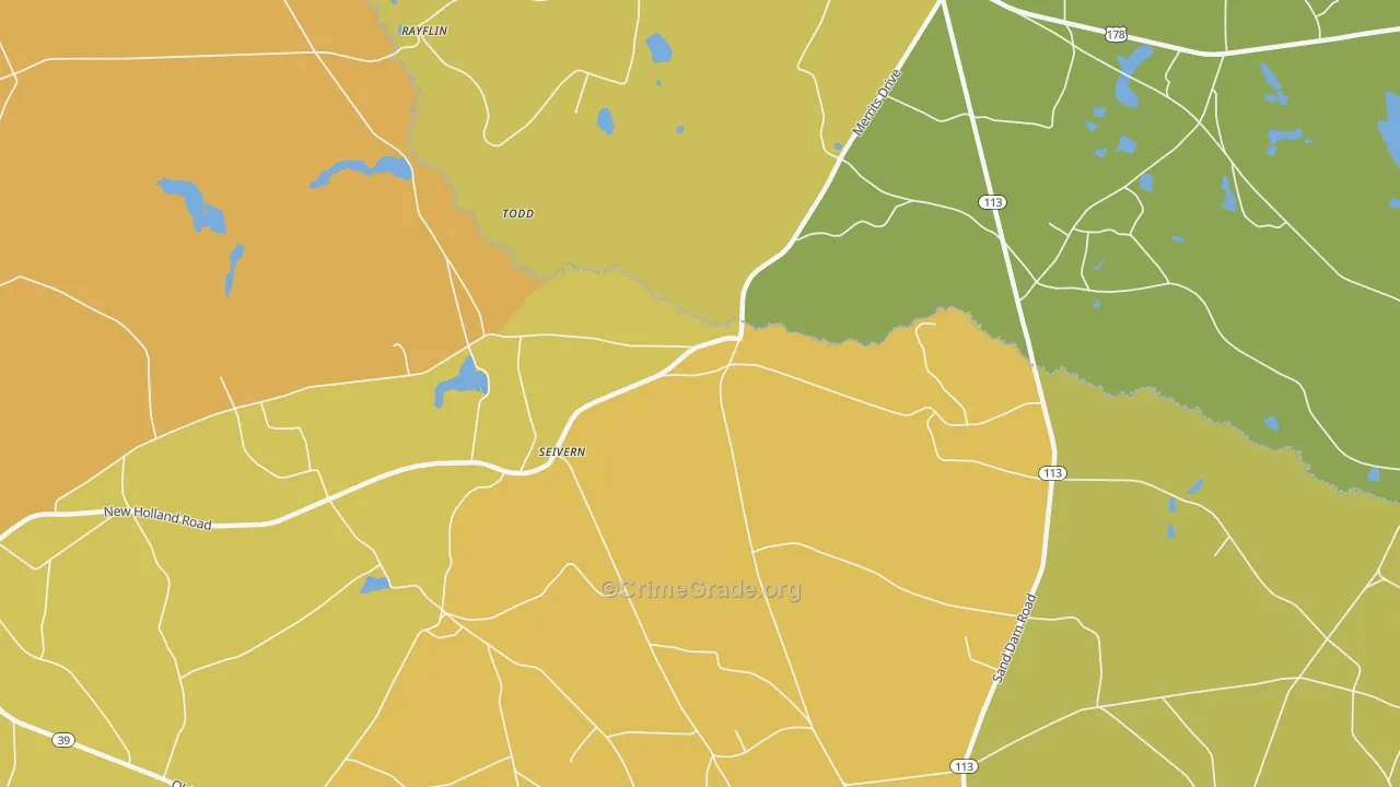 Seivern, SC Map of Assault Rates