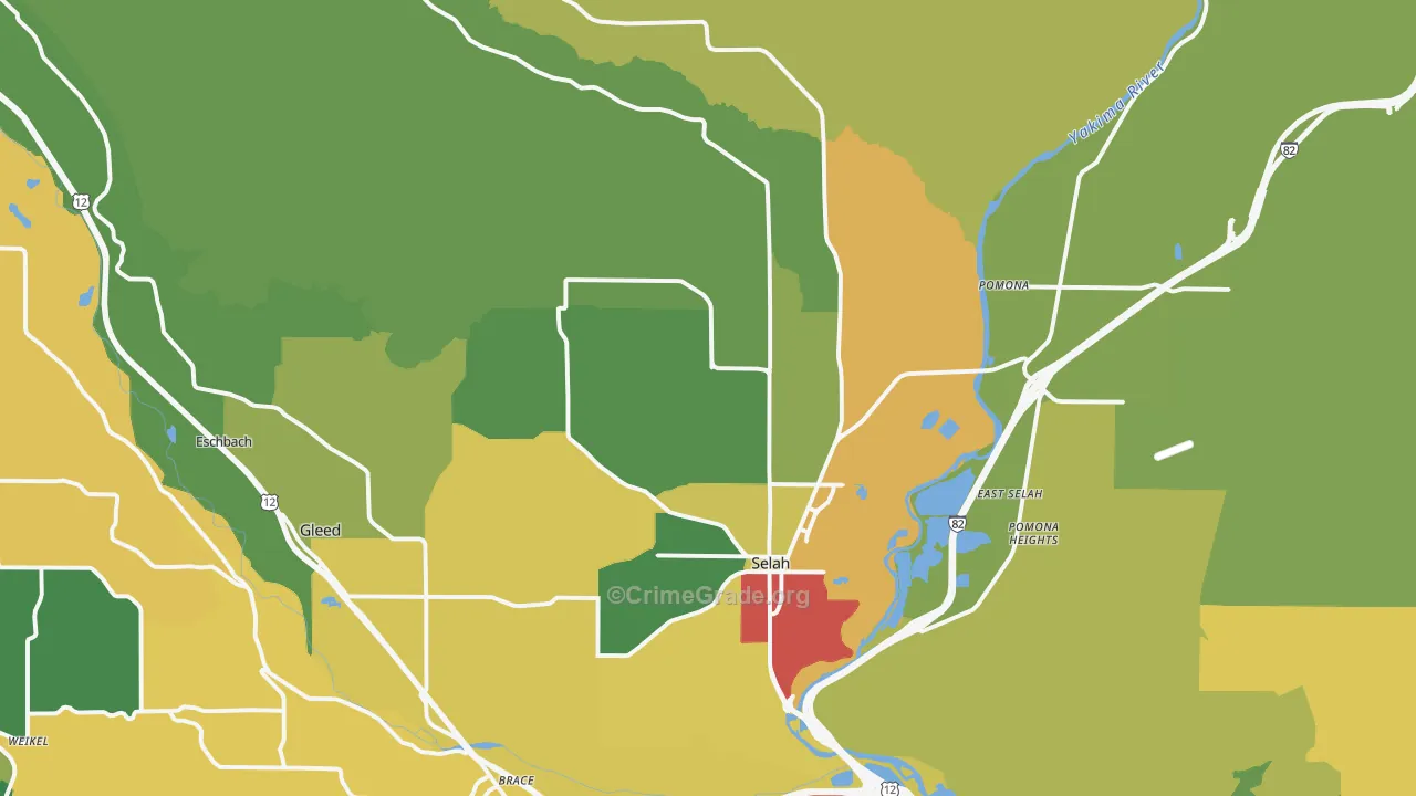 Selah, WA Map of Assault Rates
