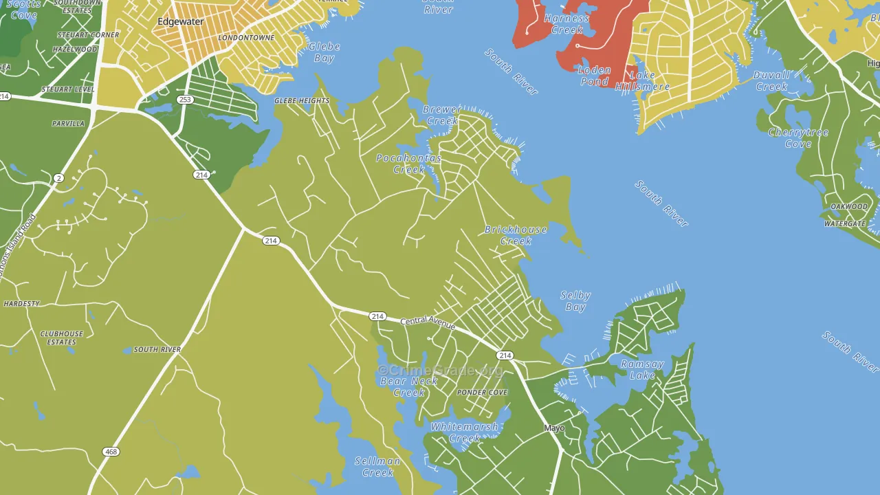 Selby-on-the-Bay, Mayo, MD Map of Assault Rates