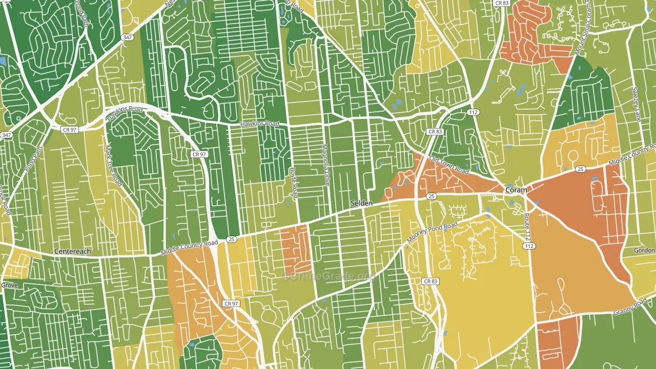 Selden, NY Map of Assault Rates