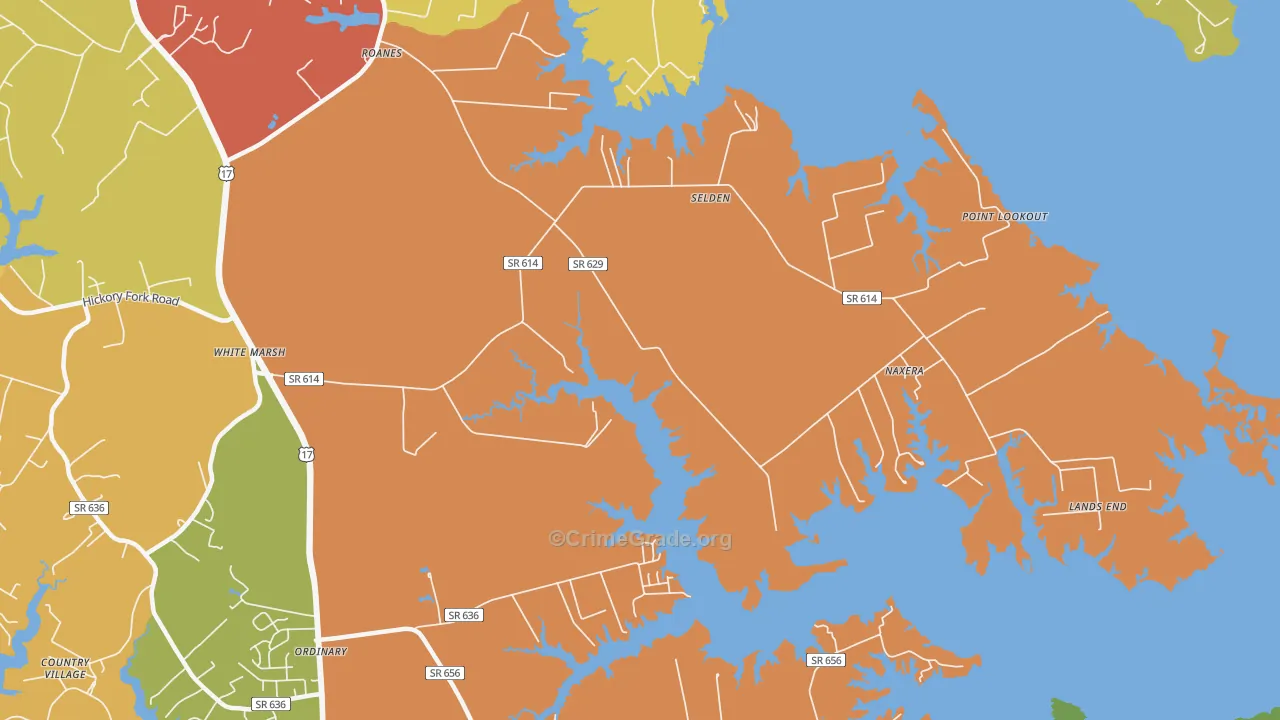 Selden, VA Map of Assault Rates
