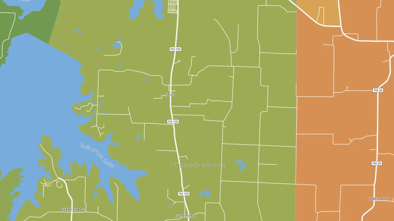 Selfs, TX Map of Assault Rates