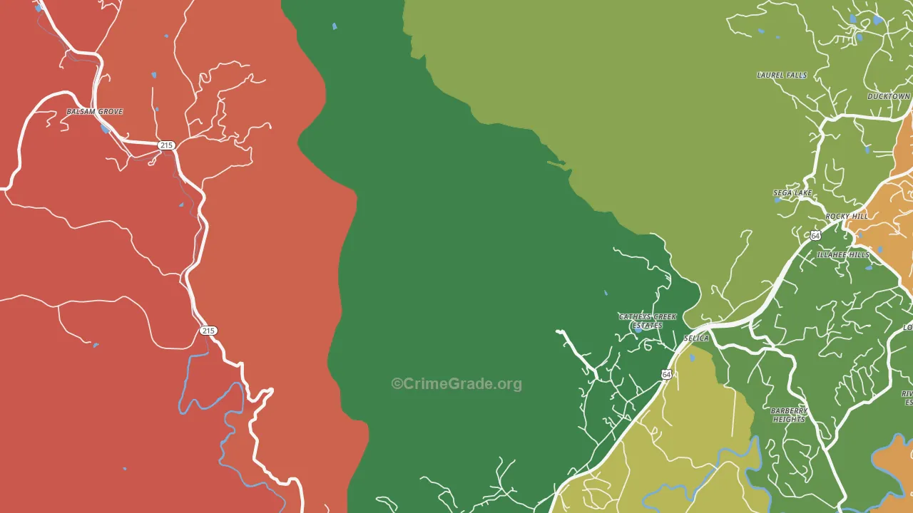 Selica, NC Map of Assault Rates