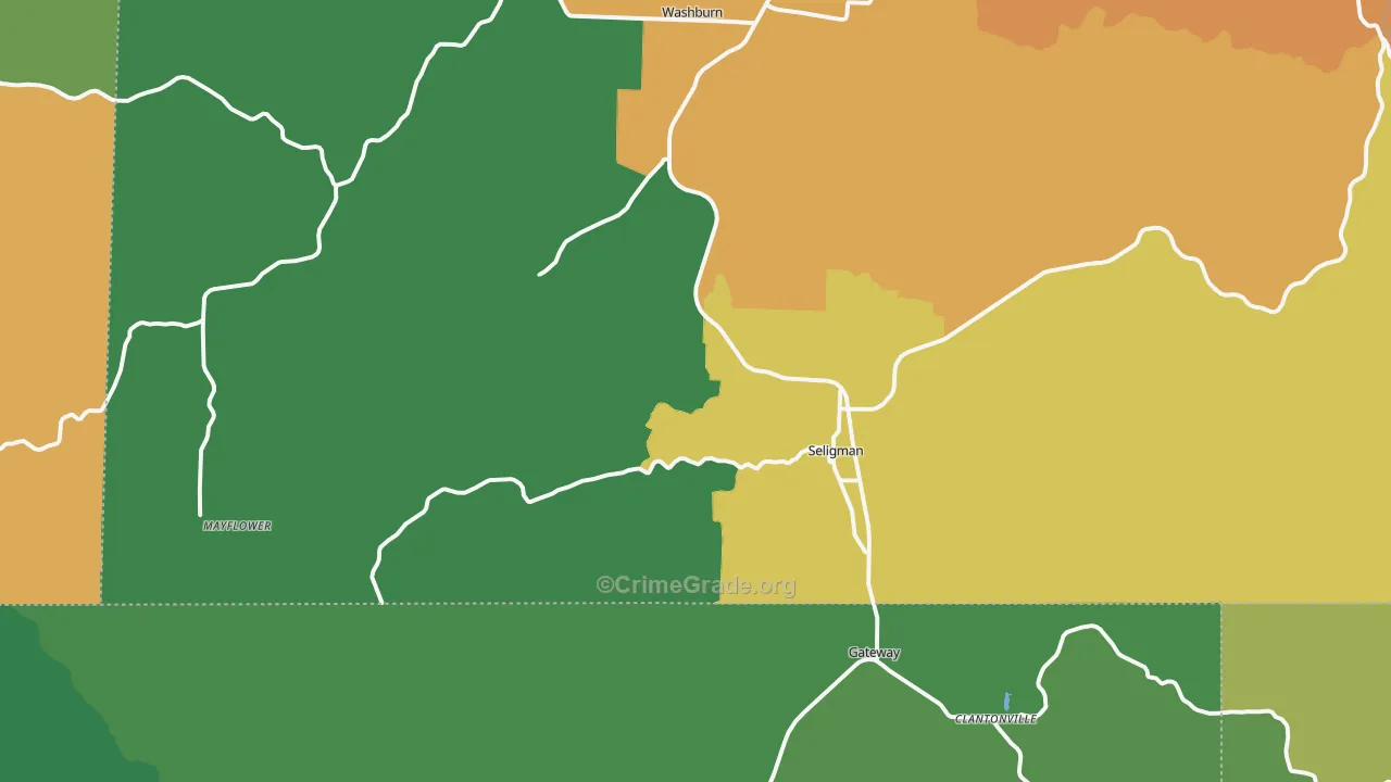 Seligman, MO Map of Assault Rates