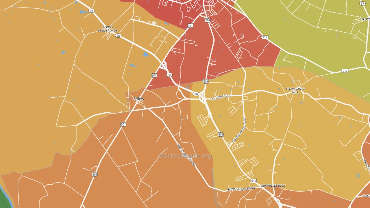Sellers, SC Map of Assault Rates