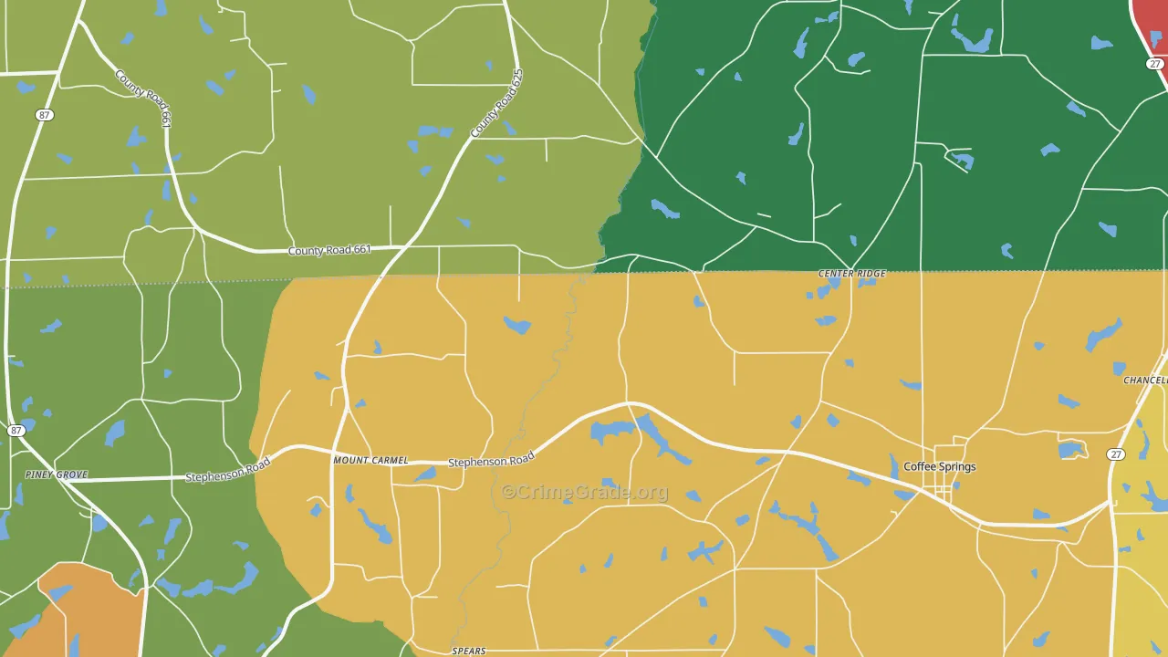 Sellersville, AL Map of Assault Rates