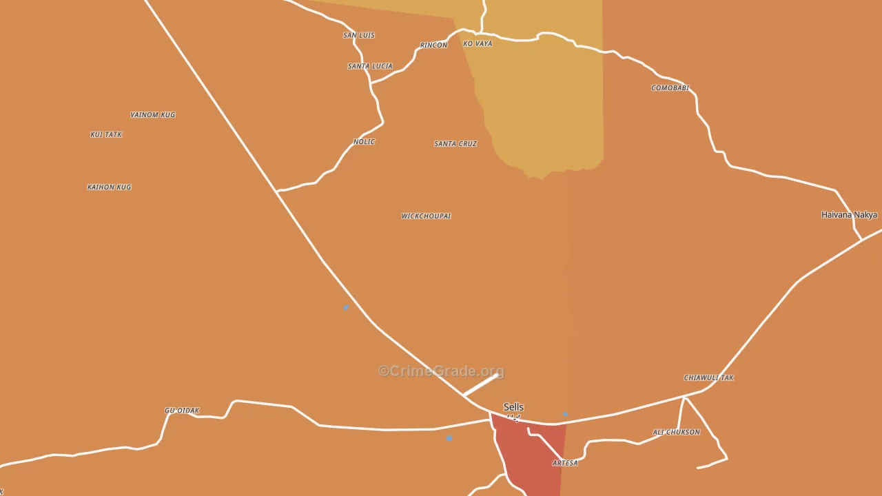 Sells, AZ Map of Assault Rates