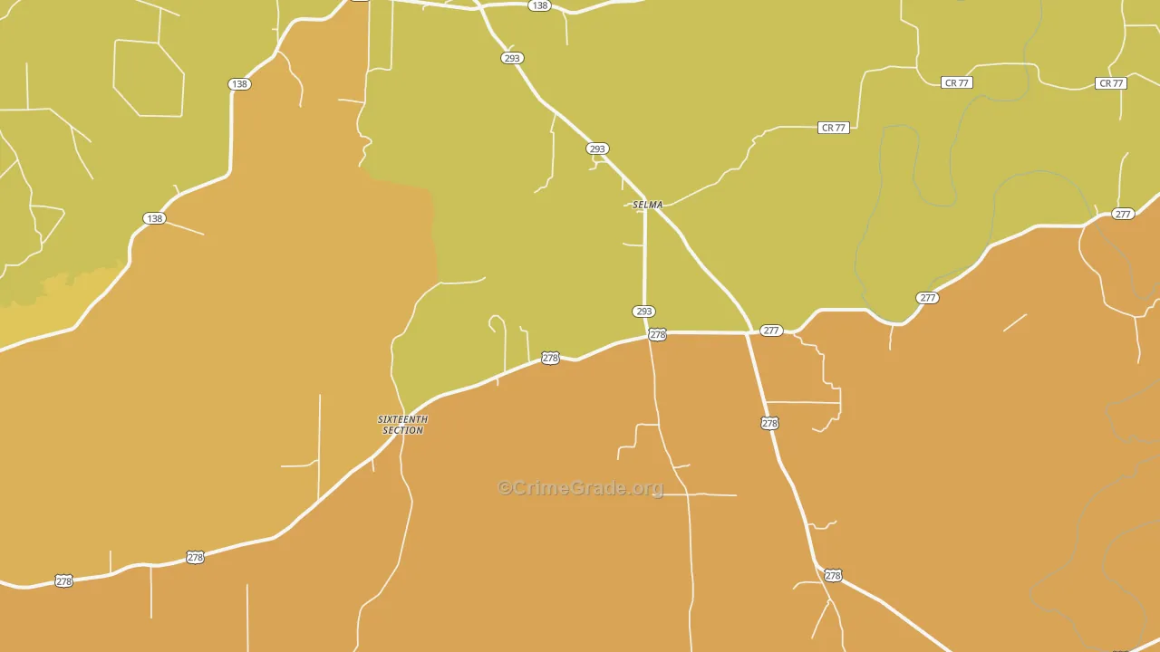 Selma, AR Map of Assault Rates
