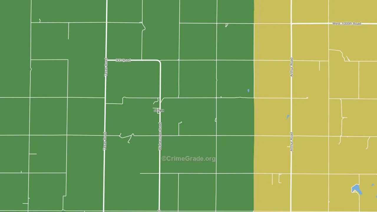 Selma, KS Map of Assault Rates