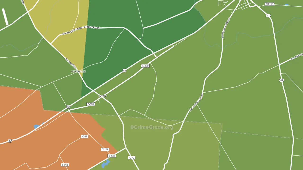 Selma, OH Map of Assault Rates