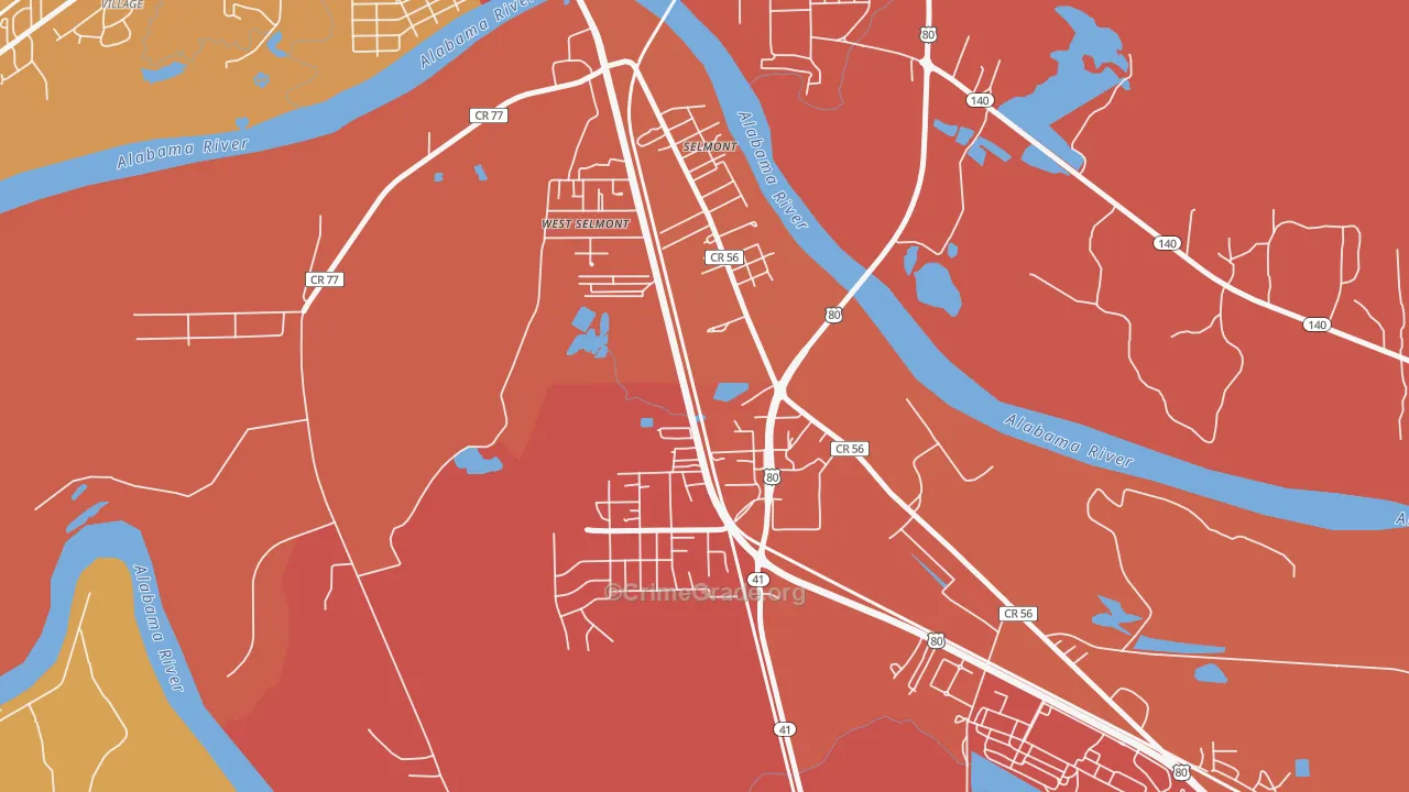 Selmont-West Selmont, AL Map of Assault Rates