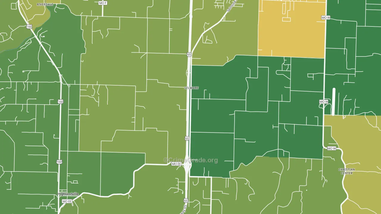 Selmore, MO Map of Assault Rates