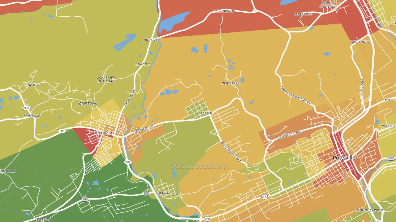 Seltzer, PA Map of Assault Rates