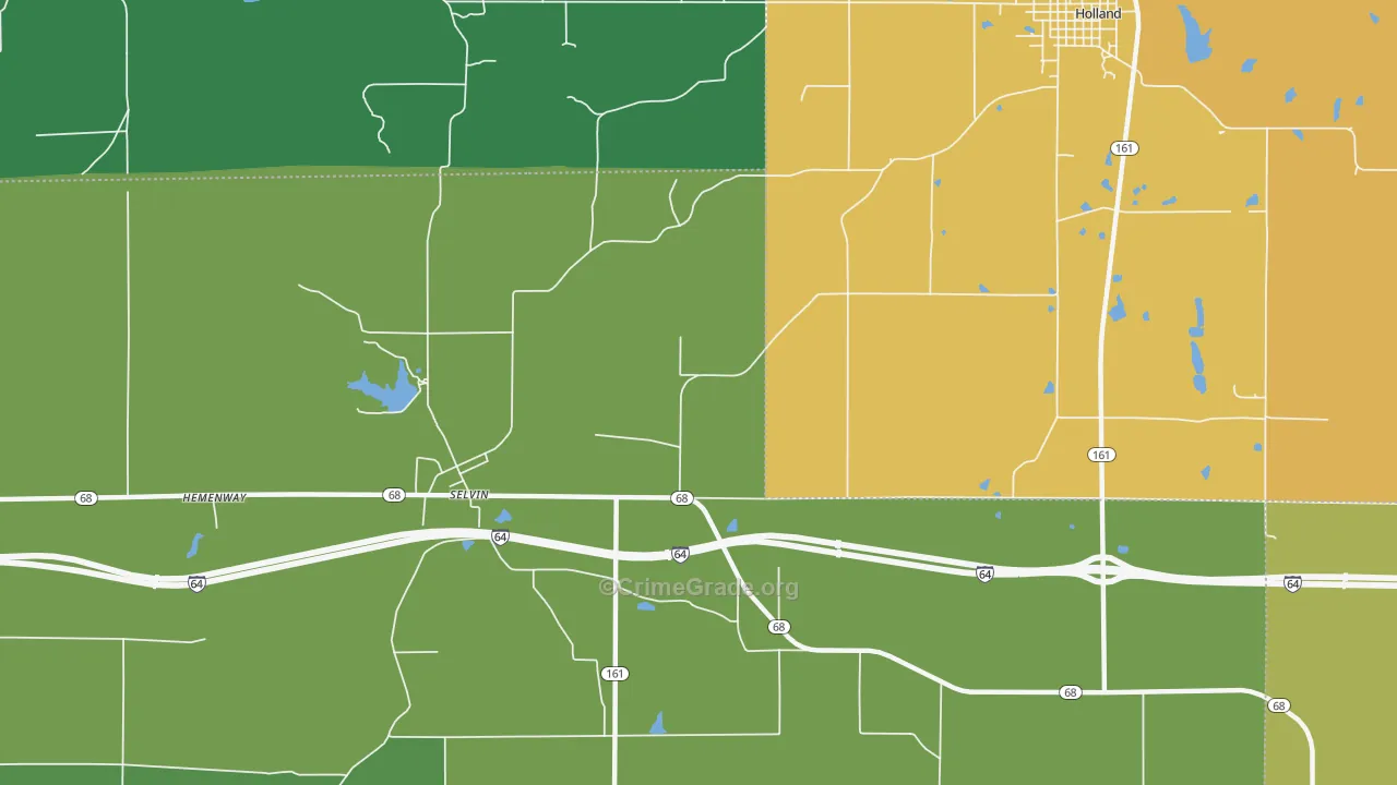 Selvin, IN Map of Assault Rates