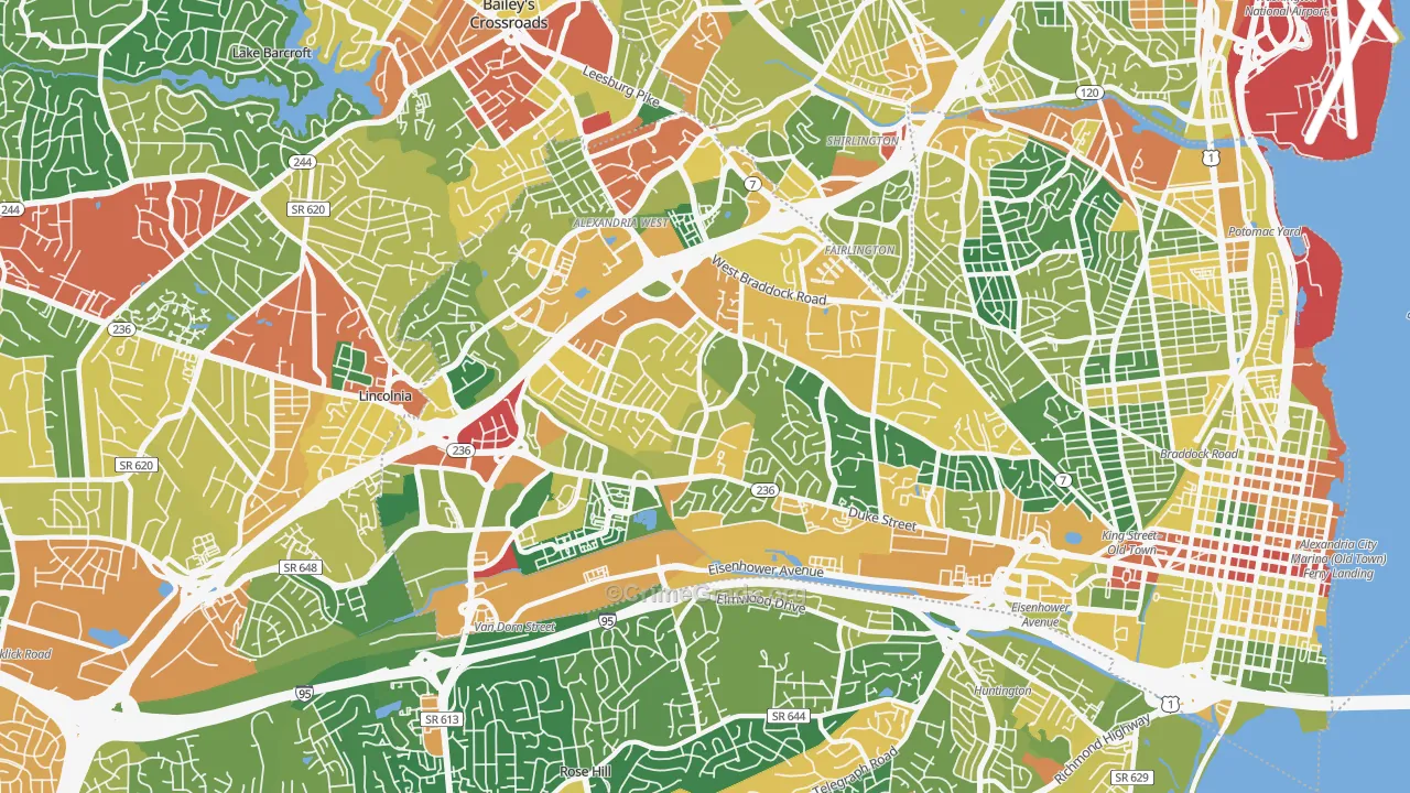 Seminary Hill, Alexandria, VA Map of Assault Rates