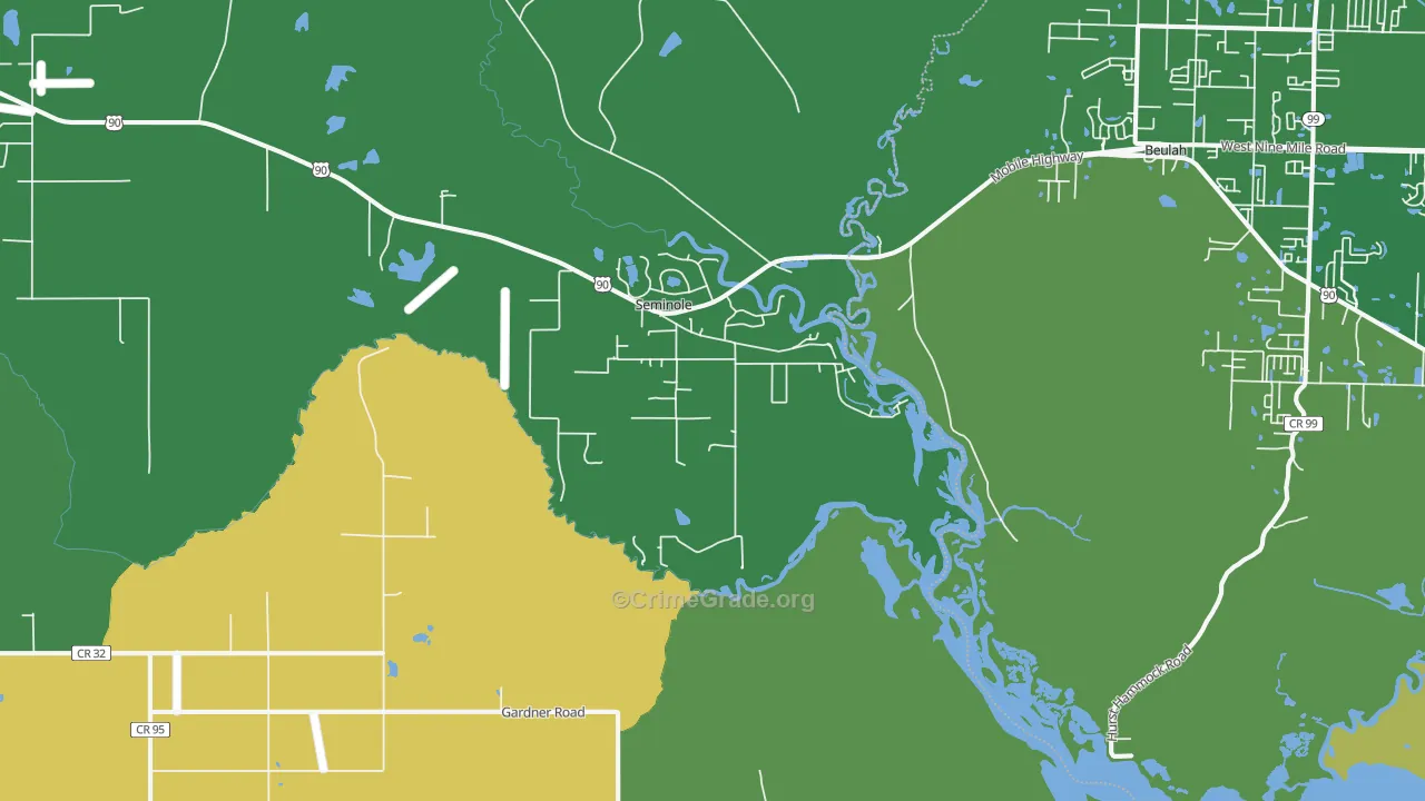 Seminole, AL Map of Assault Rates